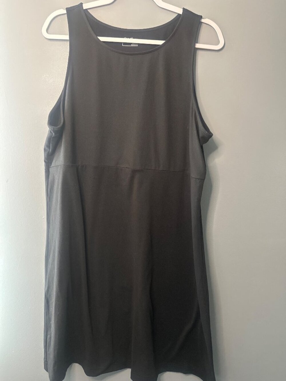 Eddie Bauer Black Mixed Media Dress XL Gorpcore Athleisure Outdoor Style hiking